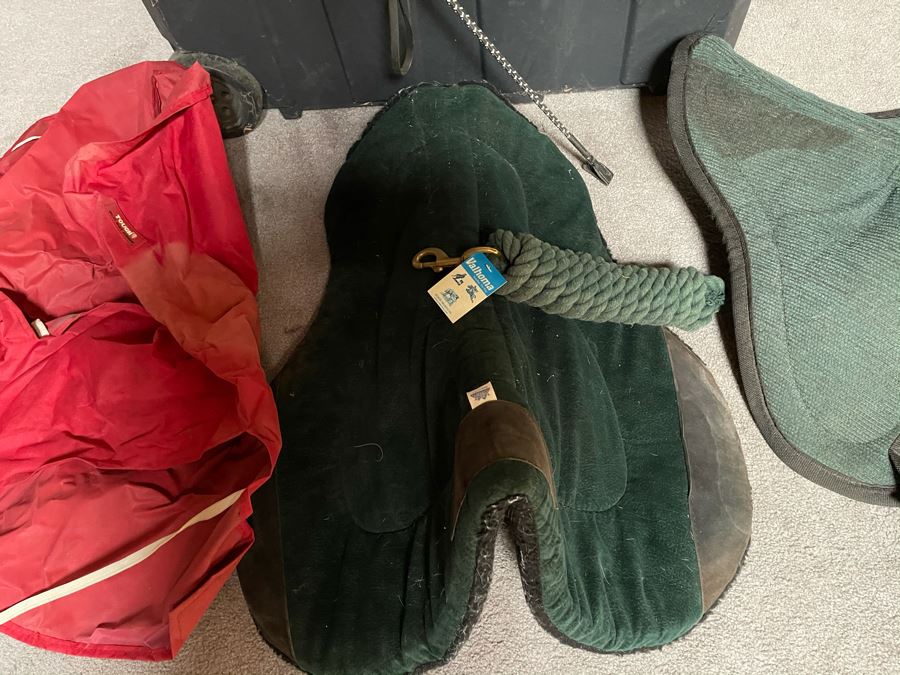 Various Horse Tack And Plastic Storage Container With Wheels 36W X 22D X 26H [Photo 5]