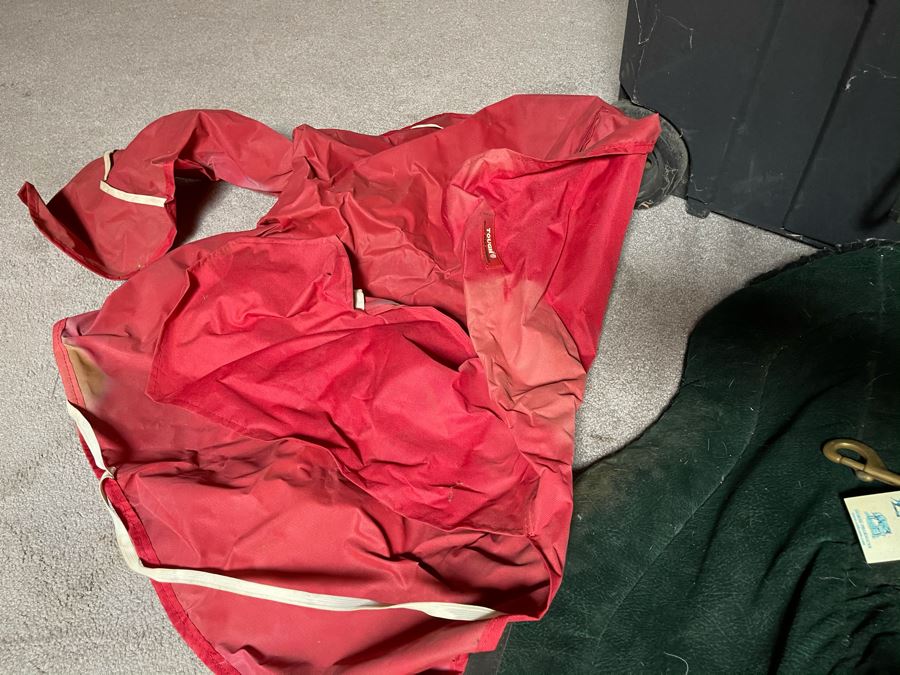 Various Horse Tack And Plastic Storage Container With Wheels 36W X 22D X 26H [Photo 7]