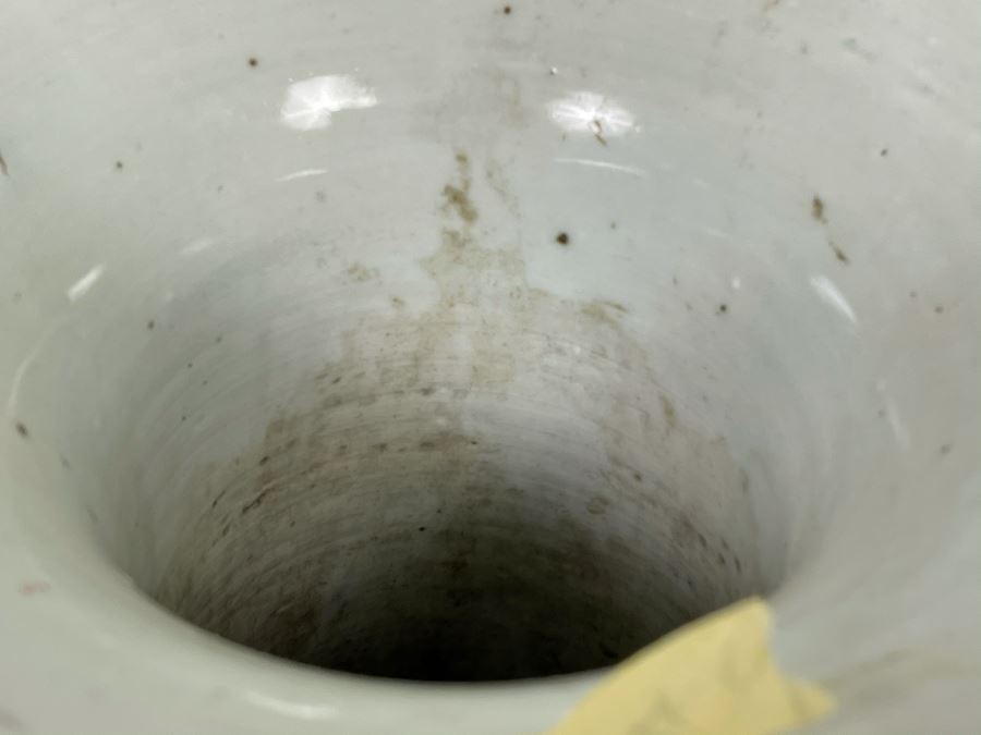 Stunning People's Republic Of China Chinese Porcelain Blue Glazed Large Vase 22.5H X 11W [Photo 21]