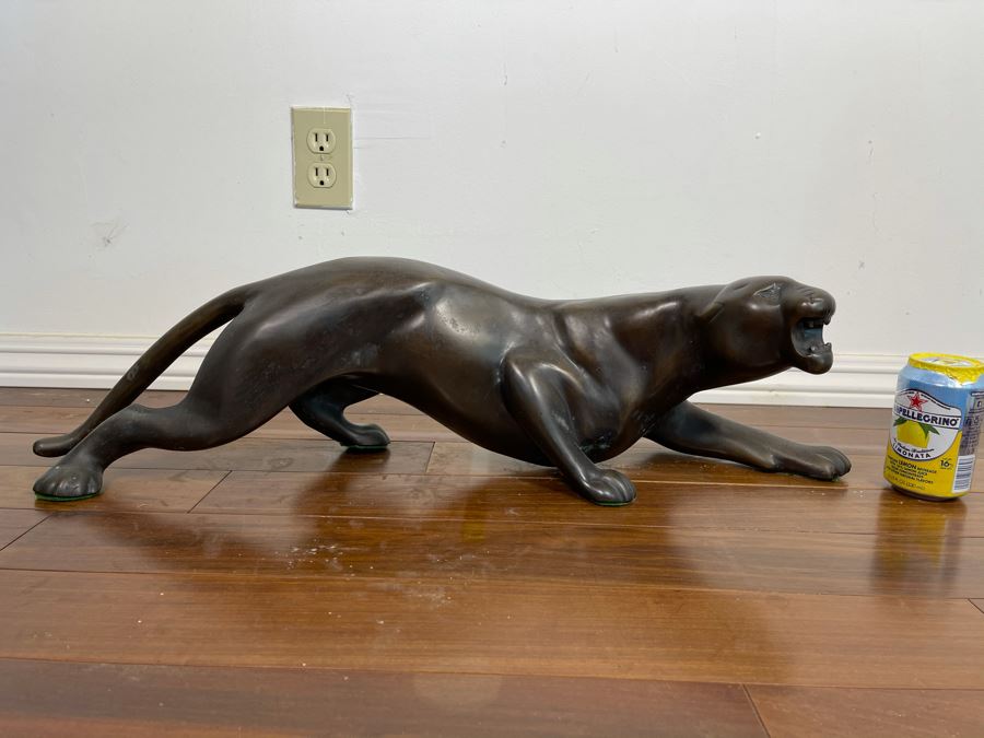 Bronze Stalking Panther Sculpture 28'L X 8'W X 7'H [Photo 1]