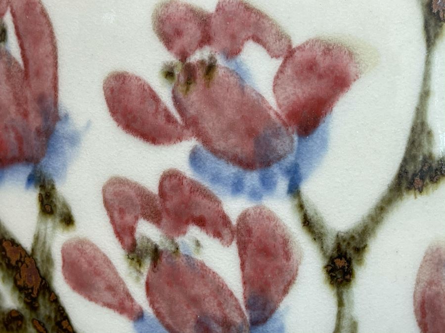 Vintage Signed Chinese Porcelain Vase With Cherry Blossums Design 19H X 10W [Photo 9]