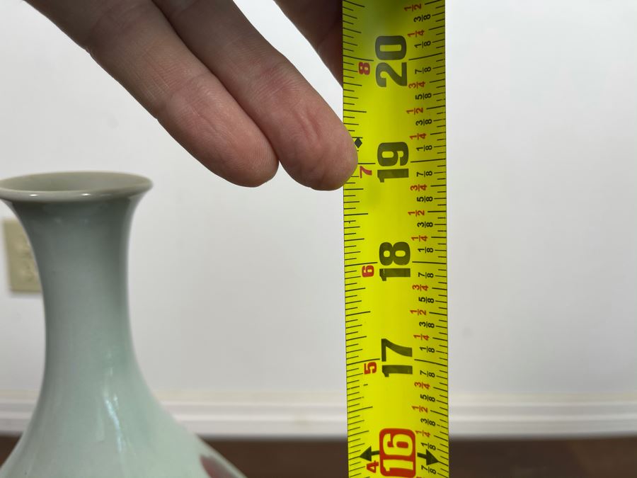 Vintage Signed Chinese Porcelain Vase With Cherry Blossums Design 19H X 10W [Photo 13]