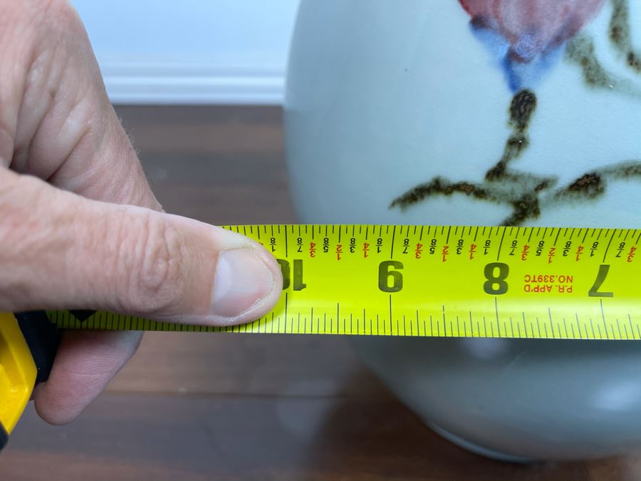 Vintage Signed Chinese Porcelain Vase With Cherry Blossums Design 19H X 10W [Photo 14]