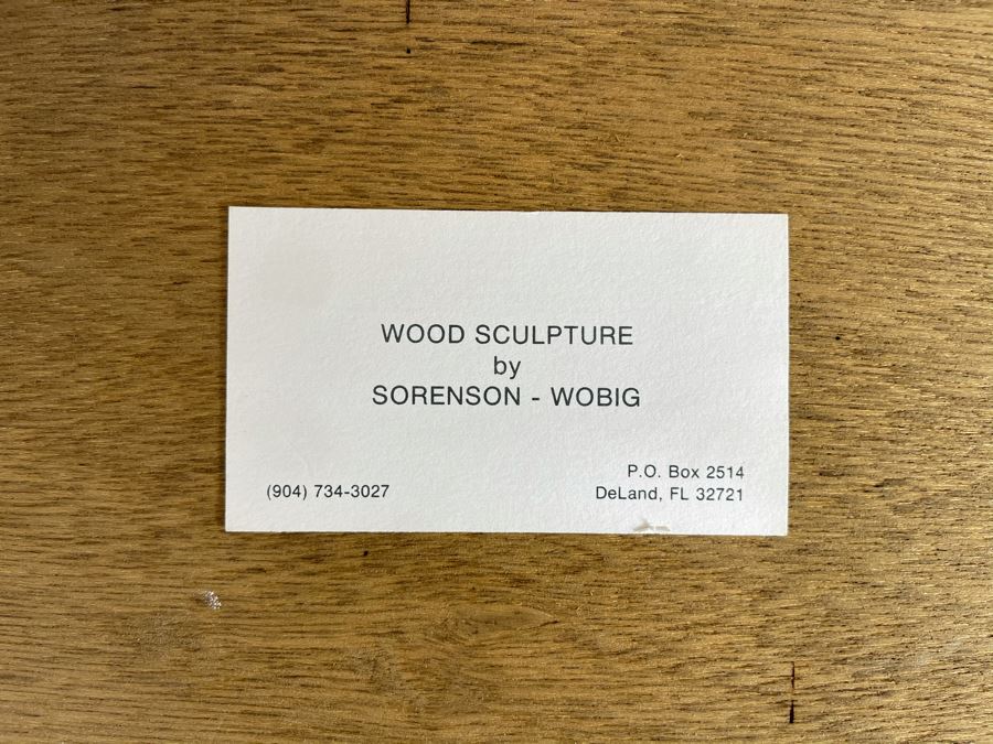 Round Wooden Relief Sculpture Of Dolphin By Barbara Sorenson And Denis Wobig 10.5R [Photo 6]