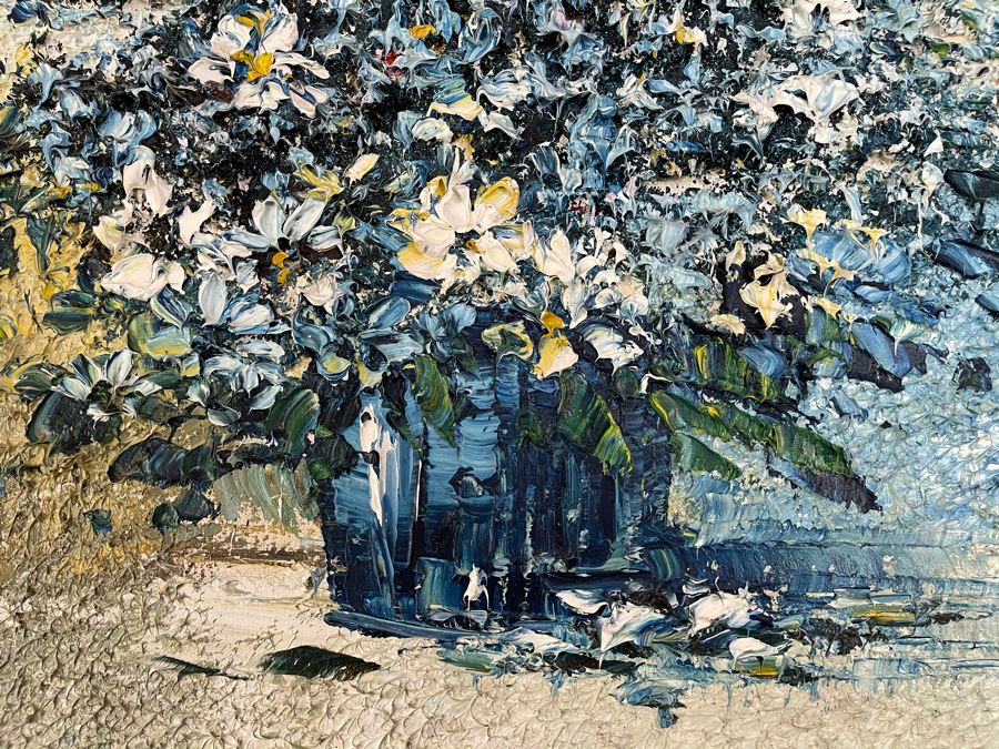 Original Impasto Still Life Painting (Very Thick Paint) Signed (Signature Illegible) Framed 25 X 19 [Photo 6]