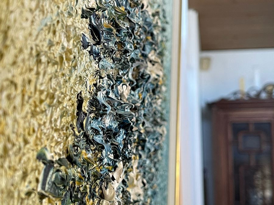 Original Impasto Still Life Painting (Very Thick Paint) Signed (Signature Illegible) Framed 25 X 19 [Photo 12]