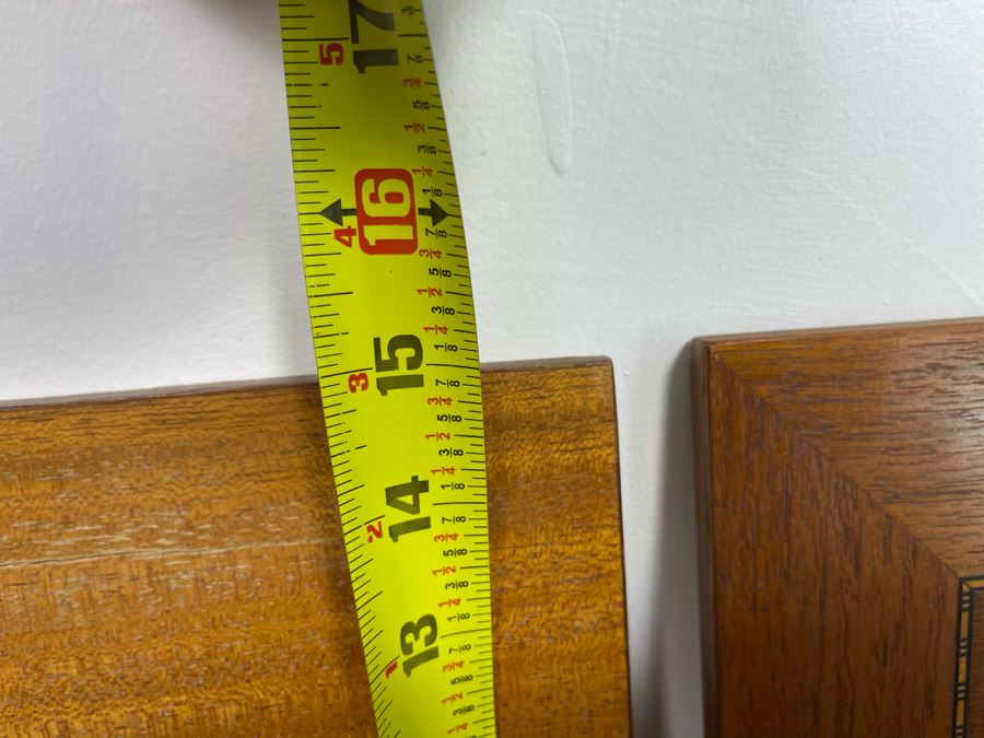 Pair Of Inlaid Wood Landscape Paintings 12 X 15 Ea [Photo 13]