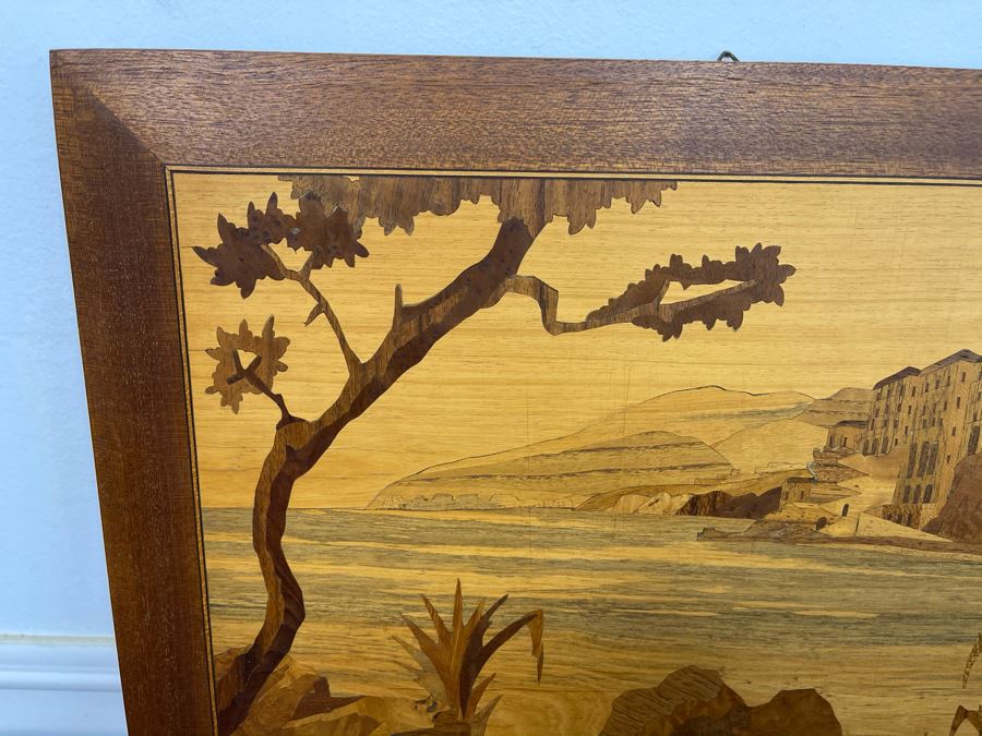 Inlaid Wood Landscape Painting 15.5 X 11.5 [Photo 6]