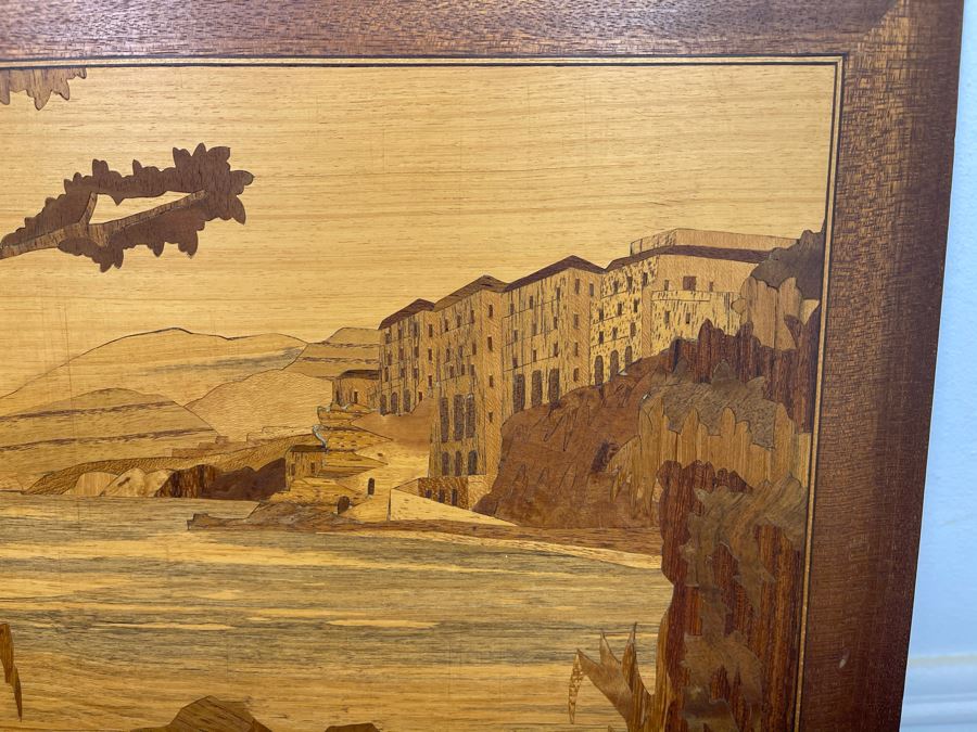 Inlaid Wood Landscape Painting 15.5 X 11.5 [Photo 3]
