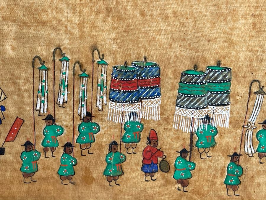 Antique Original Asian Painting 22.5W X 10H [Photo 15]