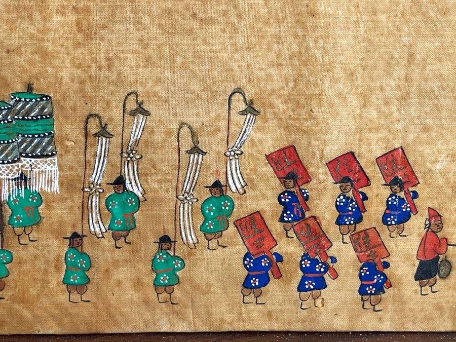 Antique Original Asian Painting 22.5W X 10H [Photo 16]