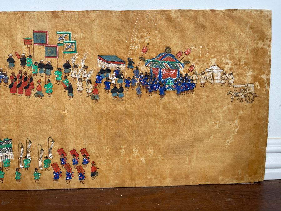 Antique Original Asian Painting 22.5W X 10H [Photo 5]