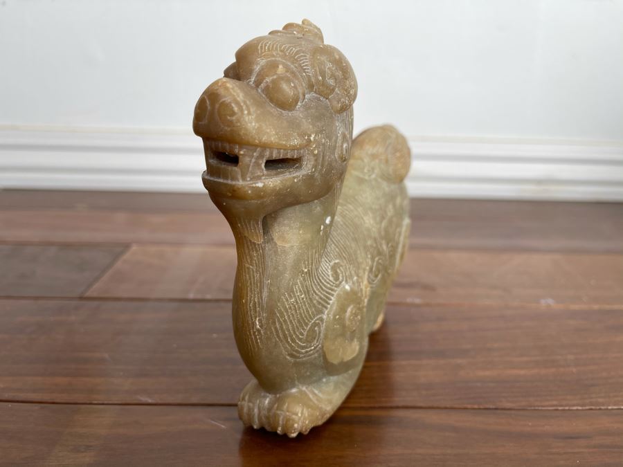 Old Chinese Carved Jade Mythical Animal Sculpture 6.5W X 1.5D X 5.5H [Photo 5]