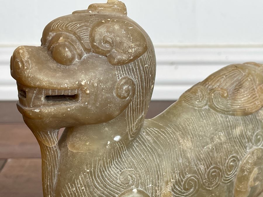 Old Chinese Carved Jade Mythical Animal Sculpture 6.5W X 1.5D X 5.5H [Photo 7]