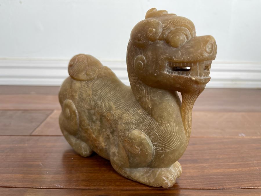 Old Chinese Carved Jade Mythical Animal Sculpture 6.5W X 1.5D X 5.5H [Photo 4]
