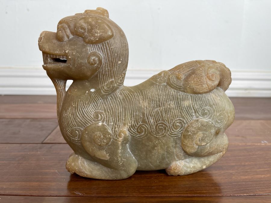 Old Chinese Carved Jade Mythical Animal Sculpture 6.5W X 1.5D X 5.5H [Photo 9]