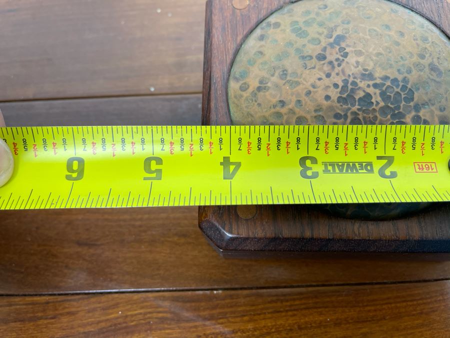 Wooden / Hammered Copper Top Art Studio Lidded Box 4.5W X 1.5H [Photo 6]