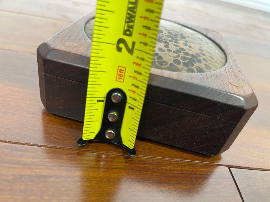 Wooden / Hammered Copper Top Art Studio Lidded Box 4.5W X 1.5H [Photo 8]