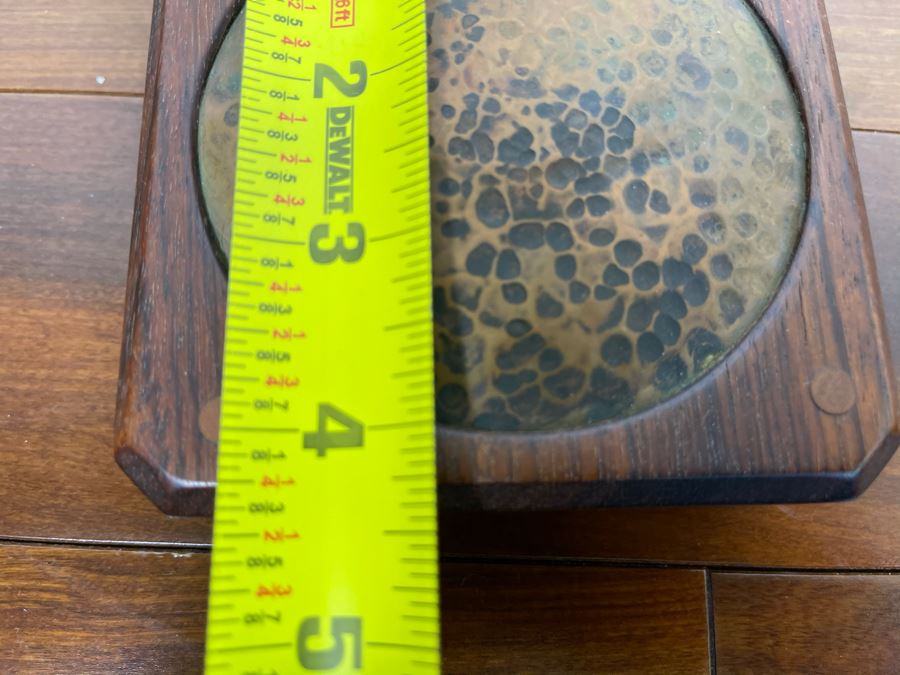 Wooden / Hammered Copper Top Art Studio Lidded Box 4.5W X 1.5H [Photo 7]