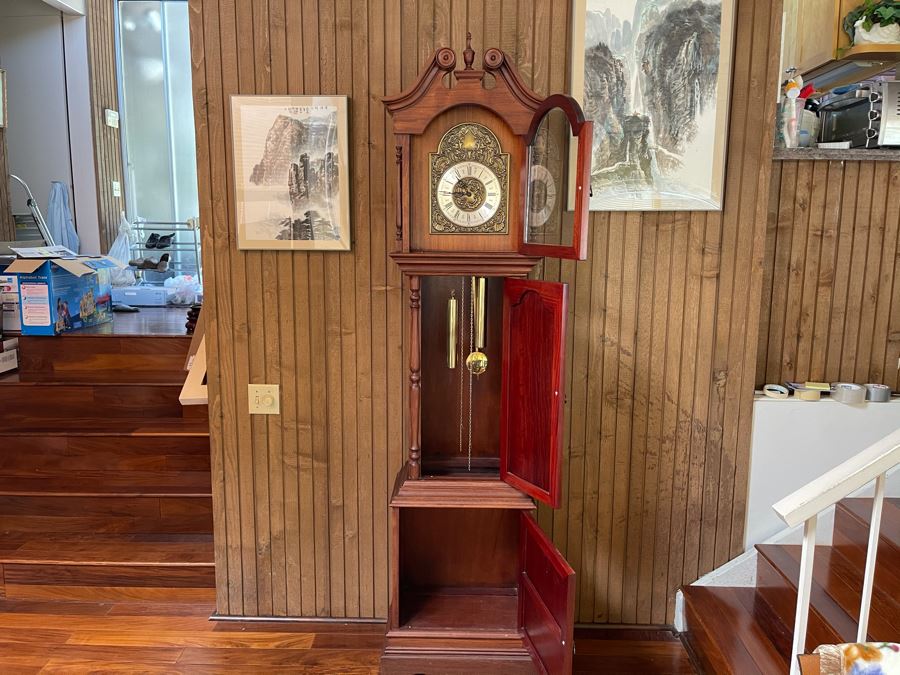 Inlaid Mother Of Pearl Rosewood Grandfather Clock 19W X 11D X 83H [Photo 10]