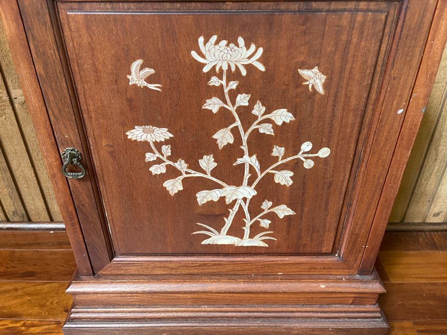 Inlaid Mother Of Pearl Rosewood Grandfather Clock 19W X 11D X 83H [Photo 8]