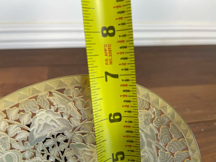 Chinese Carved Mother Of Pearl Shell With Stand 8 X 7 [Photo 10]