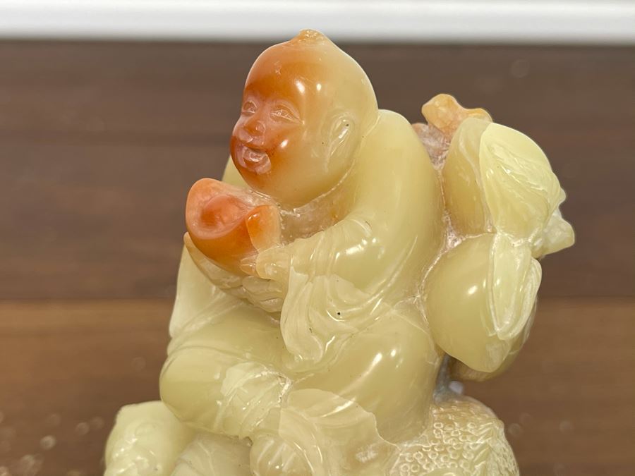 Vintage Chinese Carved Hardstone Sculpture Of Two Figures And Dog [Photo 11]