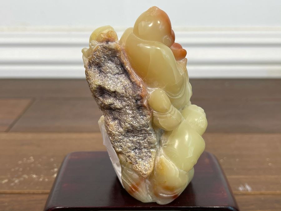 Vintage Chinese Carved Hardstone Sculpture Of Two Figures And Dog [Photo 6]