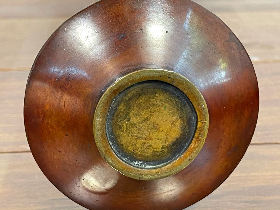 Vintage Asian Bronze Vase 5.5H [Photo 6]