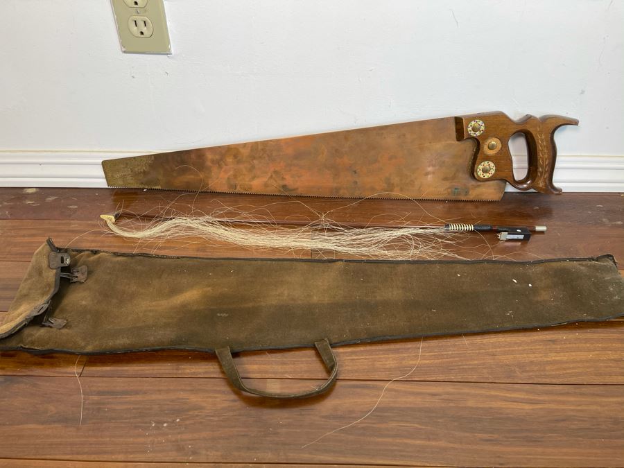 Musical Copper Saw With Bow And Carrying Case (Strings Need To Be Replaced) 30L [Photo 1]