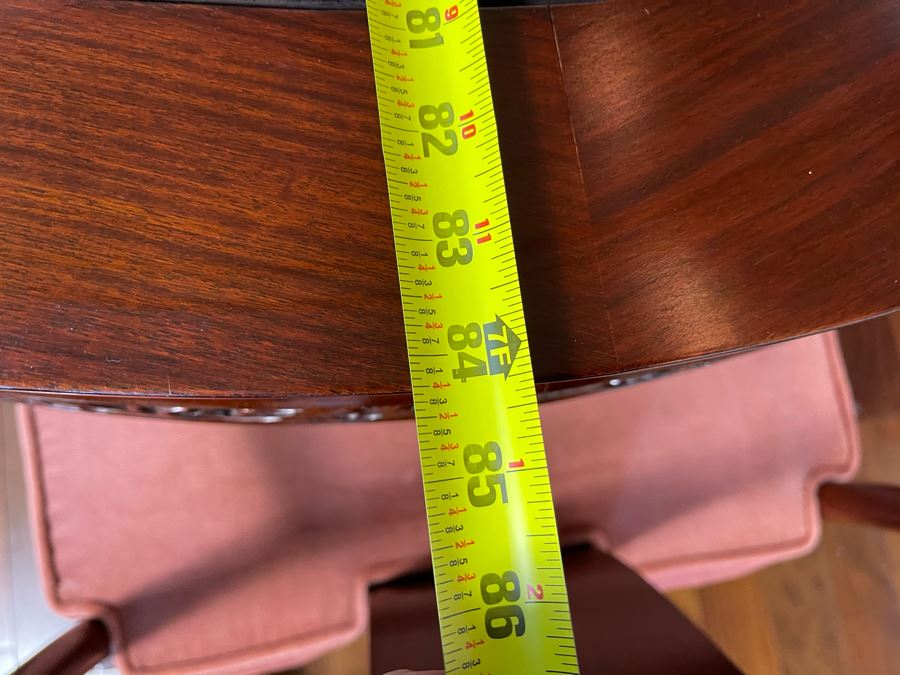 Beautiful Rosewood Dining Table With Two Leaves And Eight Rosewood Dining Chairs (Two Are Armchairs) 7'L X 4'W X 31'H [Photo 32]