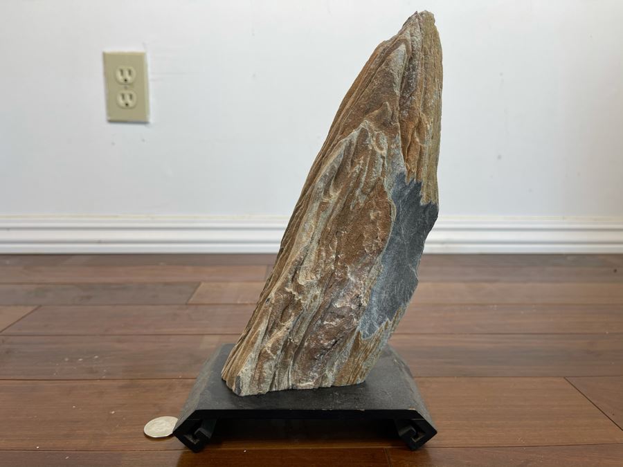 Petrified Wood Sculpture On Wooden Stand 6.5W X 4D X 10.5H [Photo 1]