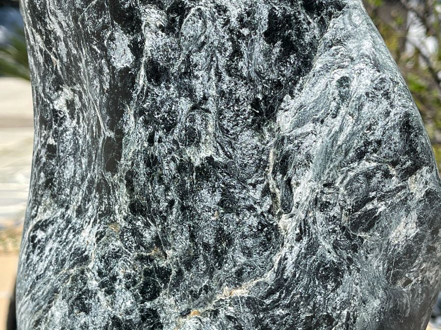 Large Modernist Organic Stone Sculpture Scholars Rock On Wooden Base 23H [Photo 6]