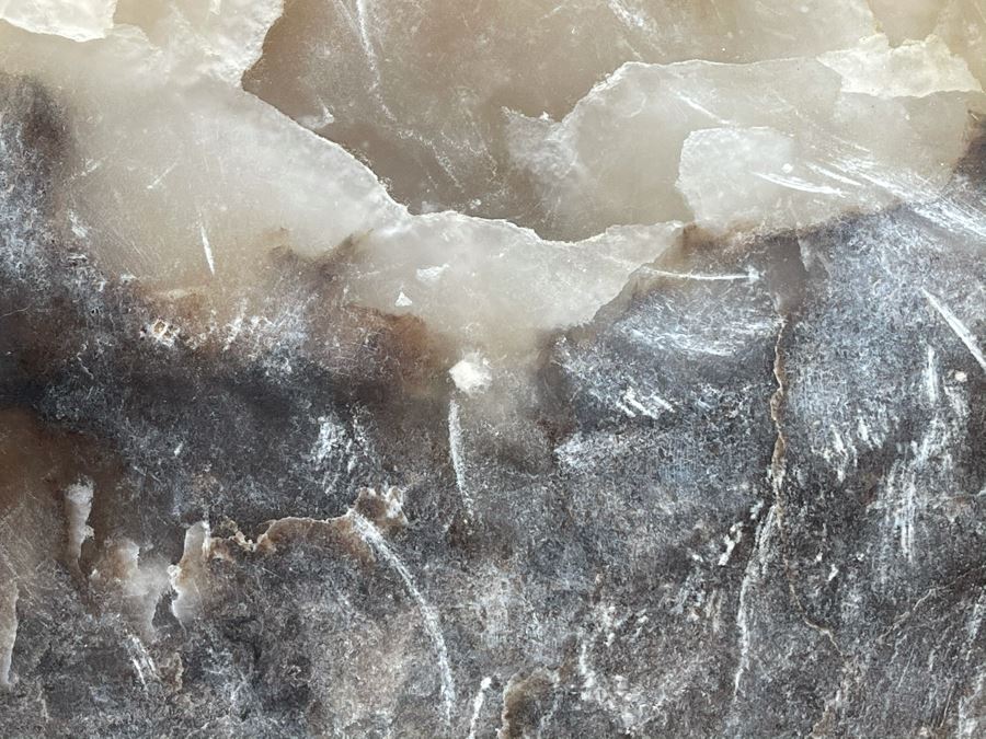 Large Chinese Moonstone Scholars Rock On Wooden Stand 19W X 6D X 20H [Photo 4]