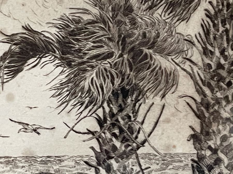 Vintage 1936 Signed Original Landscape Etching By W. R. Locke Titled 'Changing Weather' Limited Edition Framed Walter Ronald Locke 11 X 10 [Photo 17]