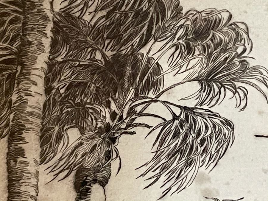 Vintage 1936 Signed Original Landscape Etching By W. R. Locke Titled 'Changing Weather' Limited Edition Framed Walter Ronald Locke 11 X 10 [Photo 15]