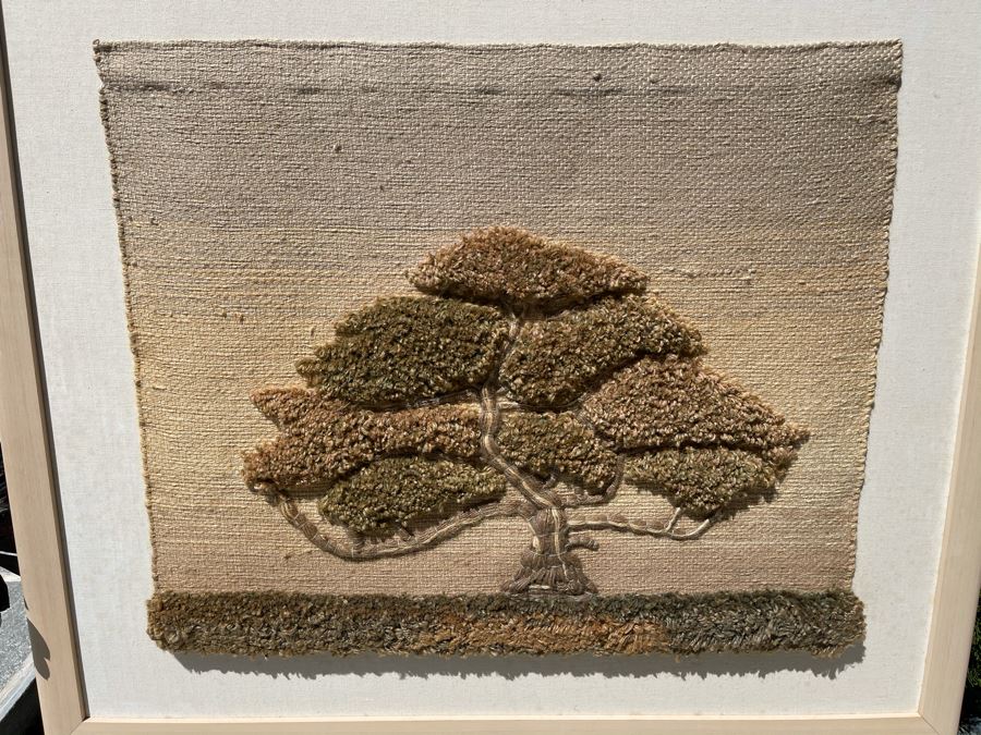 Vintage Framed Yarn Tree Picture 42W X 37H [Photo 4]