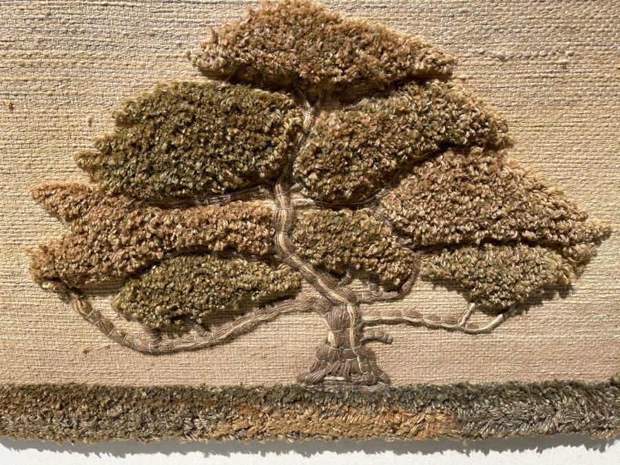 Vintage Framed Yarn Tree Picture 42W X 37H [Photo 5]
