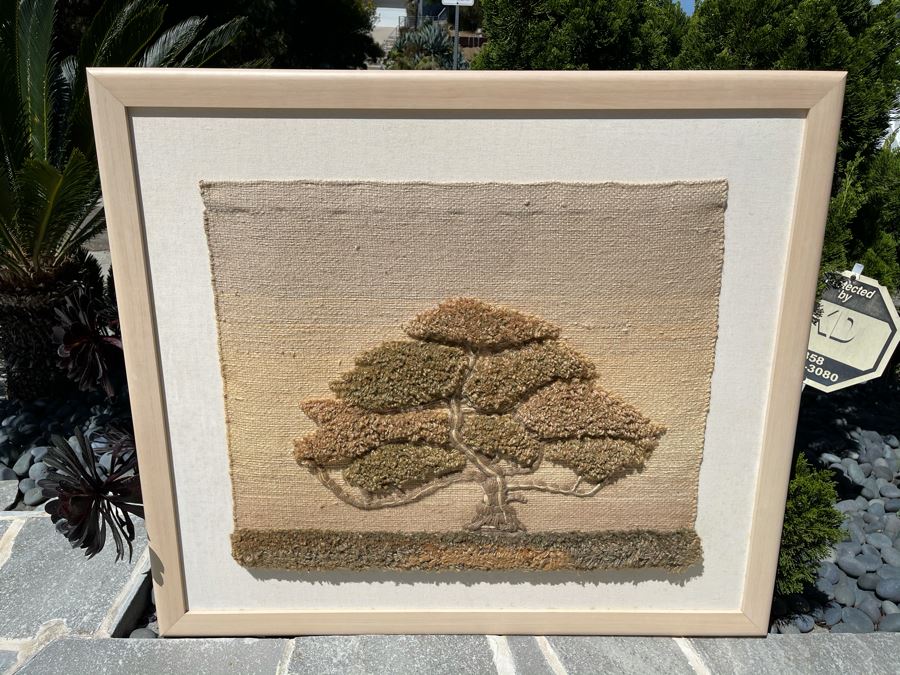 Vintage Framed Yarn Tree Picture 42W X 37H [Photo 3]