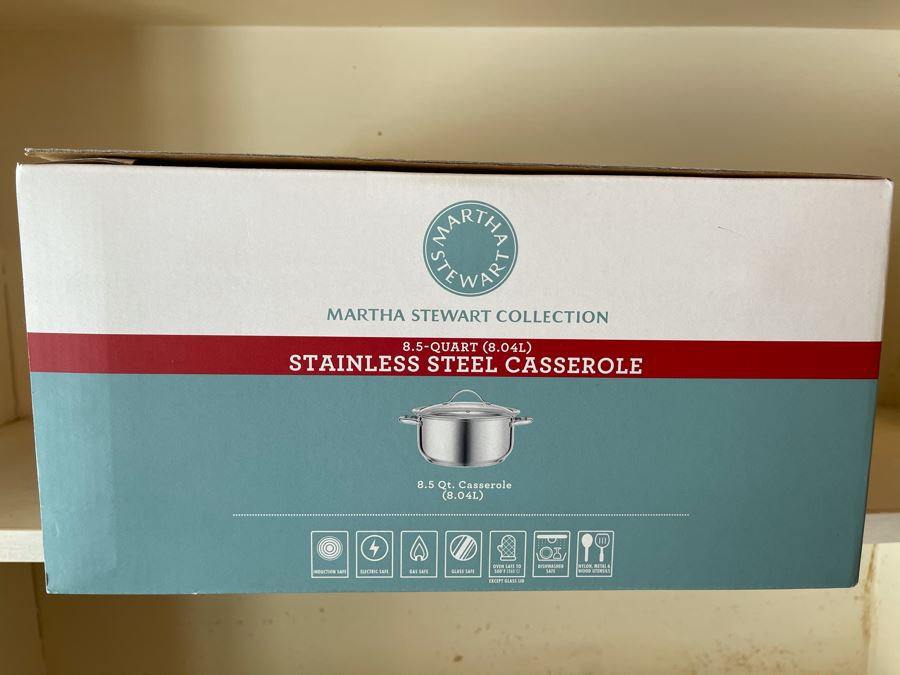 New Martha Stewart Collection 8.5 Quart Stainless Steel Casserole Pot With Lid [Photo 3]