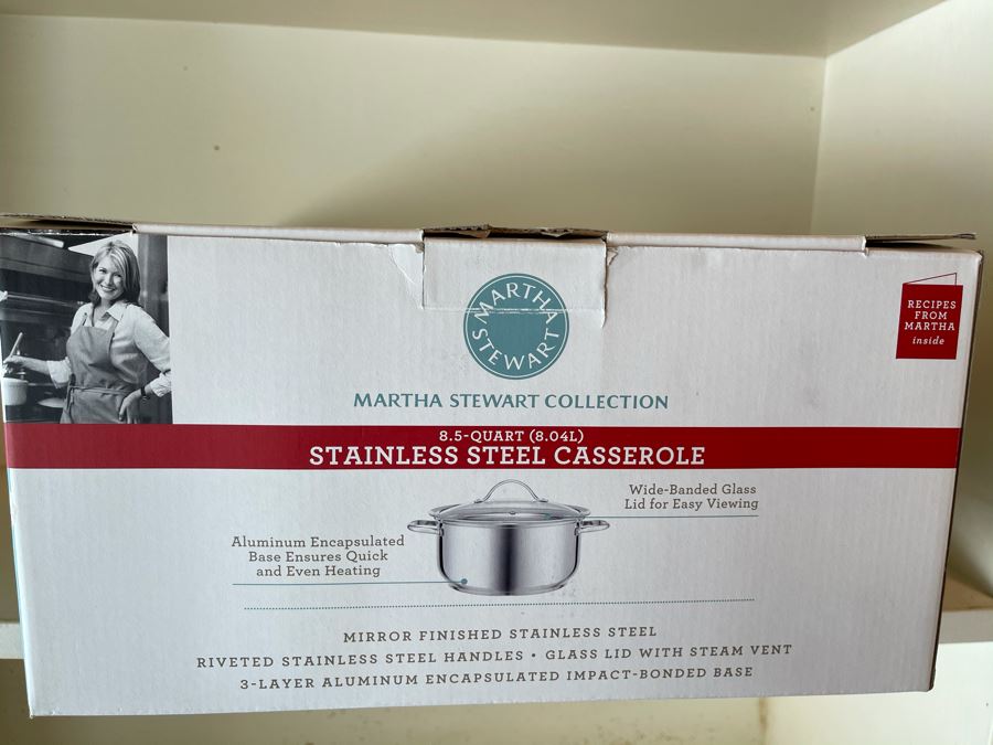 New Martha Stewart Collection 8.5 Quart Stainless Steel Casserole Pot With Lid [Photo 2]