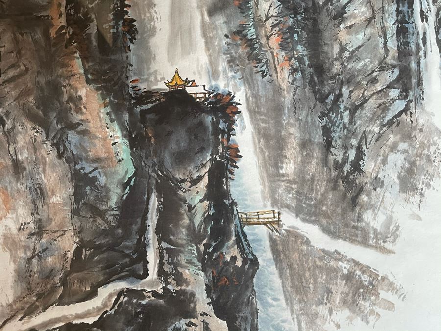 Original Framed Signed Chinese Landscape Painting 21 X 30 [Photo 5]