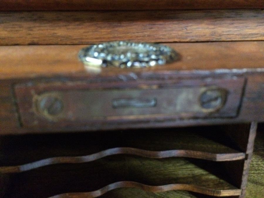 Grand Rapids Desk Company - Small Vintage Rolltop Desk on Casters [Photo 14]