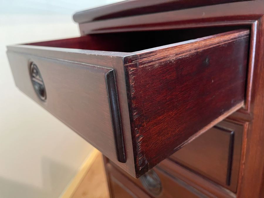 Impressive Rosewood 3-Piece Desk With Rosewood Armchair On Casters 80W X 33D X 30.5H [Photo 21]