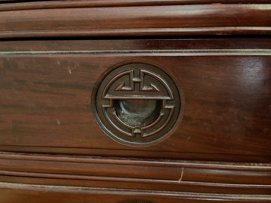 Impressive Rosewood 3-Piece Desk With Rosewood Armchair On Casters 80W X 33D X 30.5H [Photo 23]