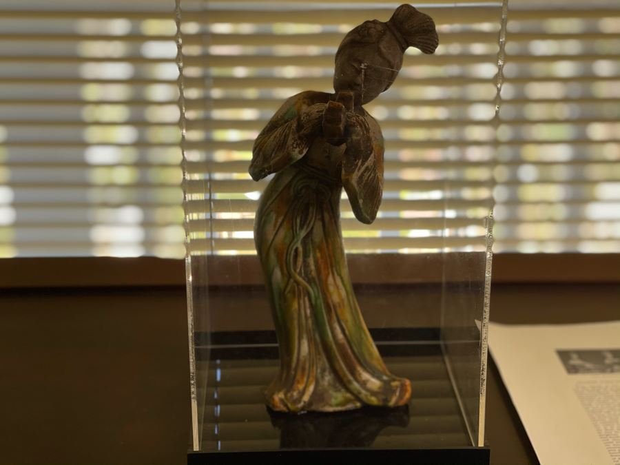 Chinese Tomb Figure With Acrylic Cover 13H X 7W [Photo 2]