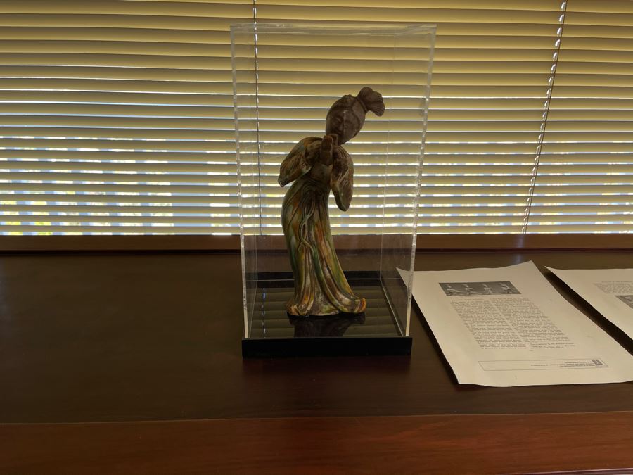 Chinese Tomb Figure With Acrylic Cover 13H X 7W [Photo 4]