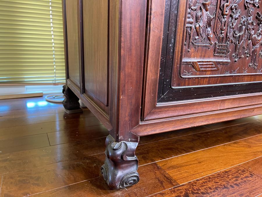 Stunning Antique Chinese Rosewood Altar Cabinet Sideboard 64W X 22D X 36.5H [Photo 14]