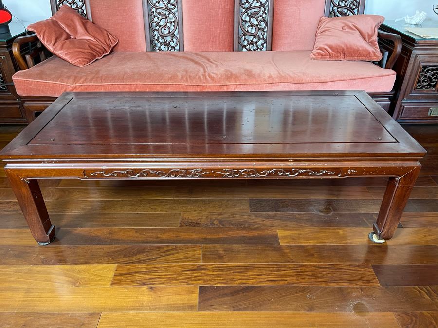Rosewood Coffee Table Dragon Motif 54W X 22D X 16H [Photo 4]