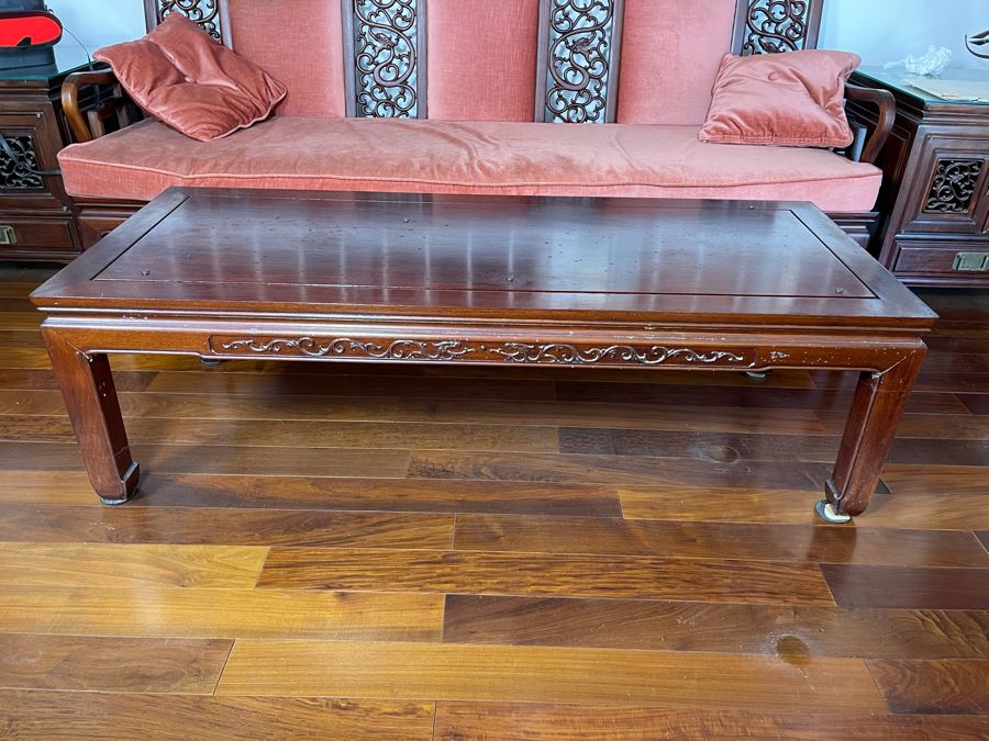 Rosewood Coffee Table Dragon Motif 54W X 22D X 16H [Photo 2]